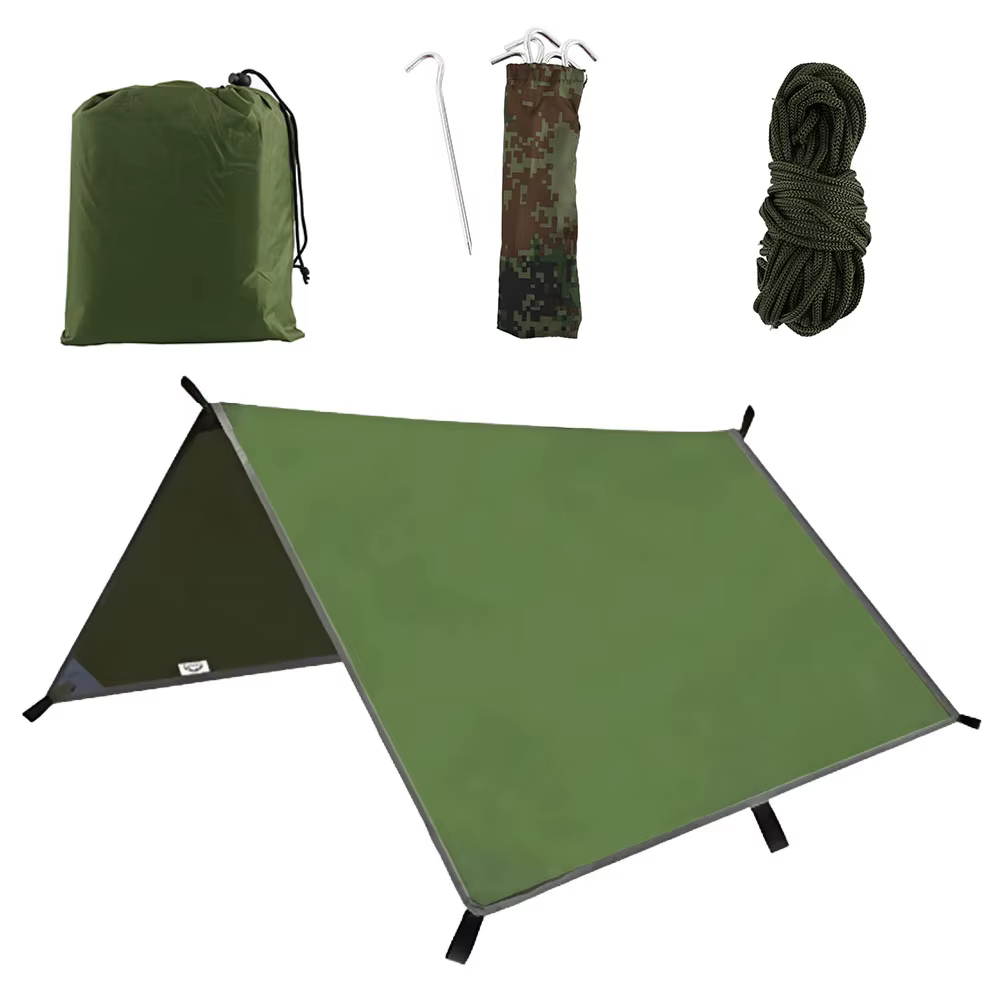 Auvent imperméable de 3x3m, tente pare-soleil, bâche pour plage, ombre, camping en plein air, hamac,