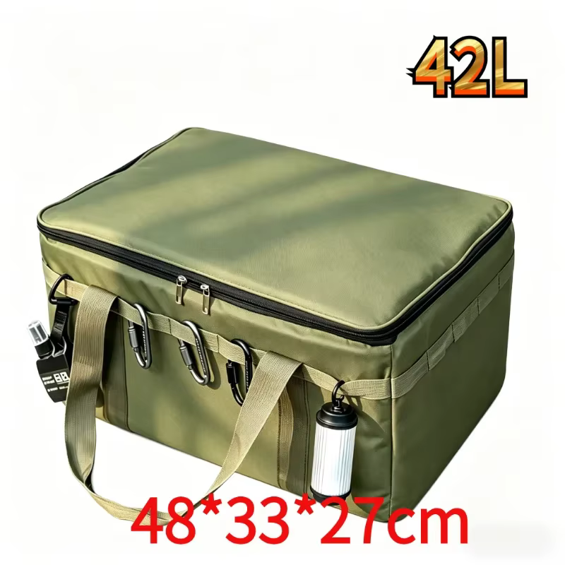 Sac imperméable kaki vert armée 30-42L, boîte de rangement tactique pliable isolée pour le camping, 