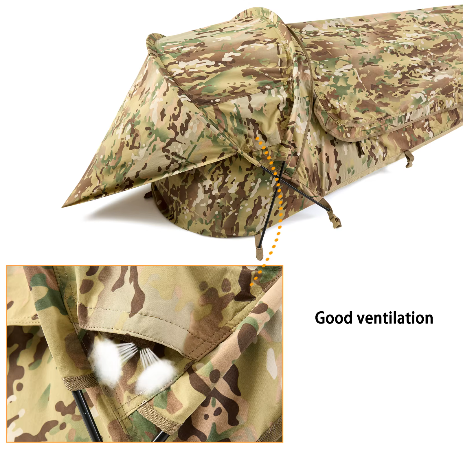 Tente militaire Hideaway Bivy légère et étanche, compacte, unipolaire, pour randonnée et randonnée