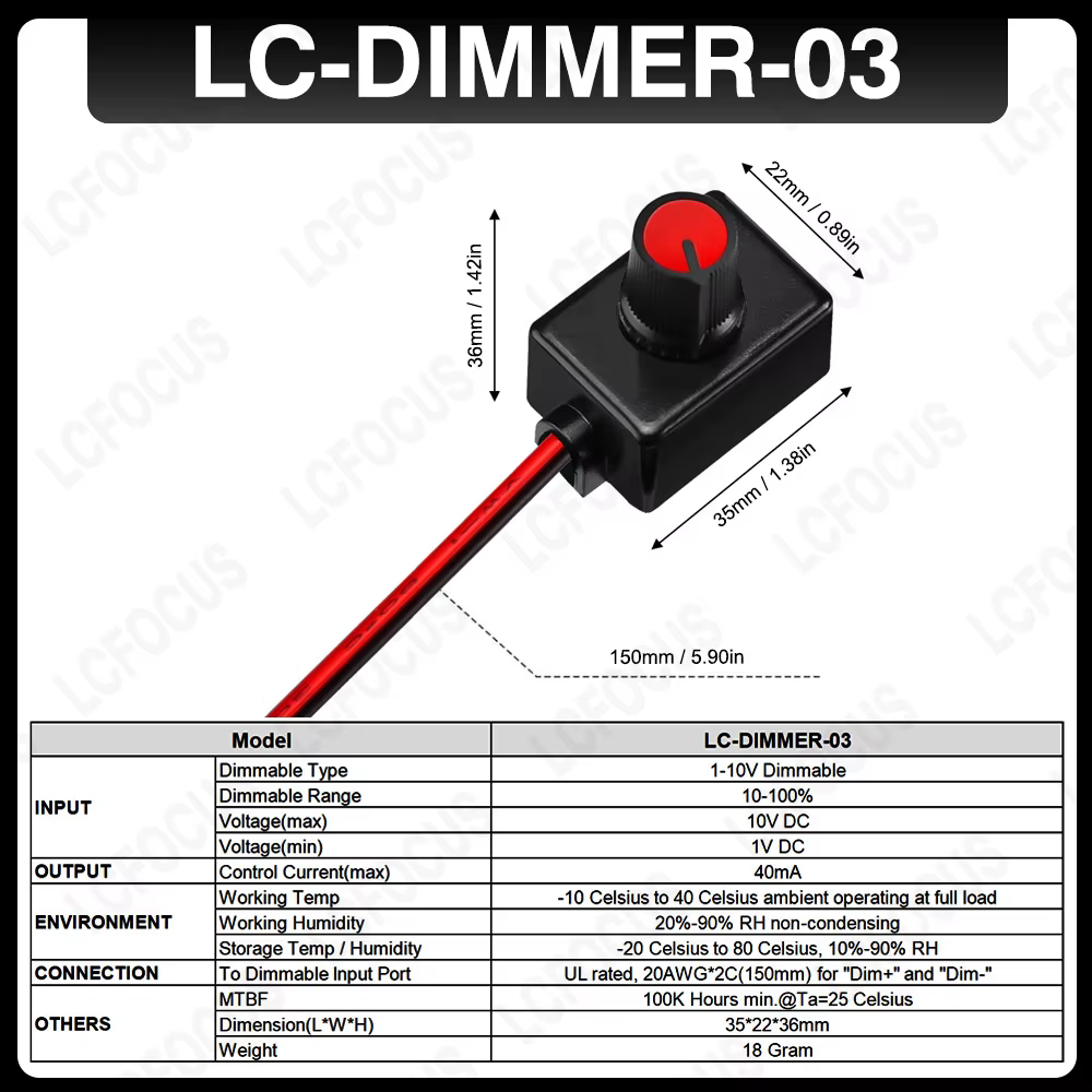 Gradateur LED 0-10V 1W 3W 5W 10W 20W 30W 50W 100W Meanwell Gradateur Driver Alimentation à intensité