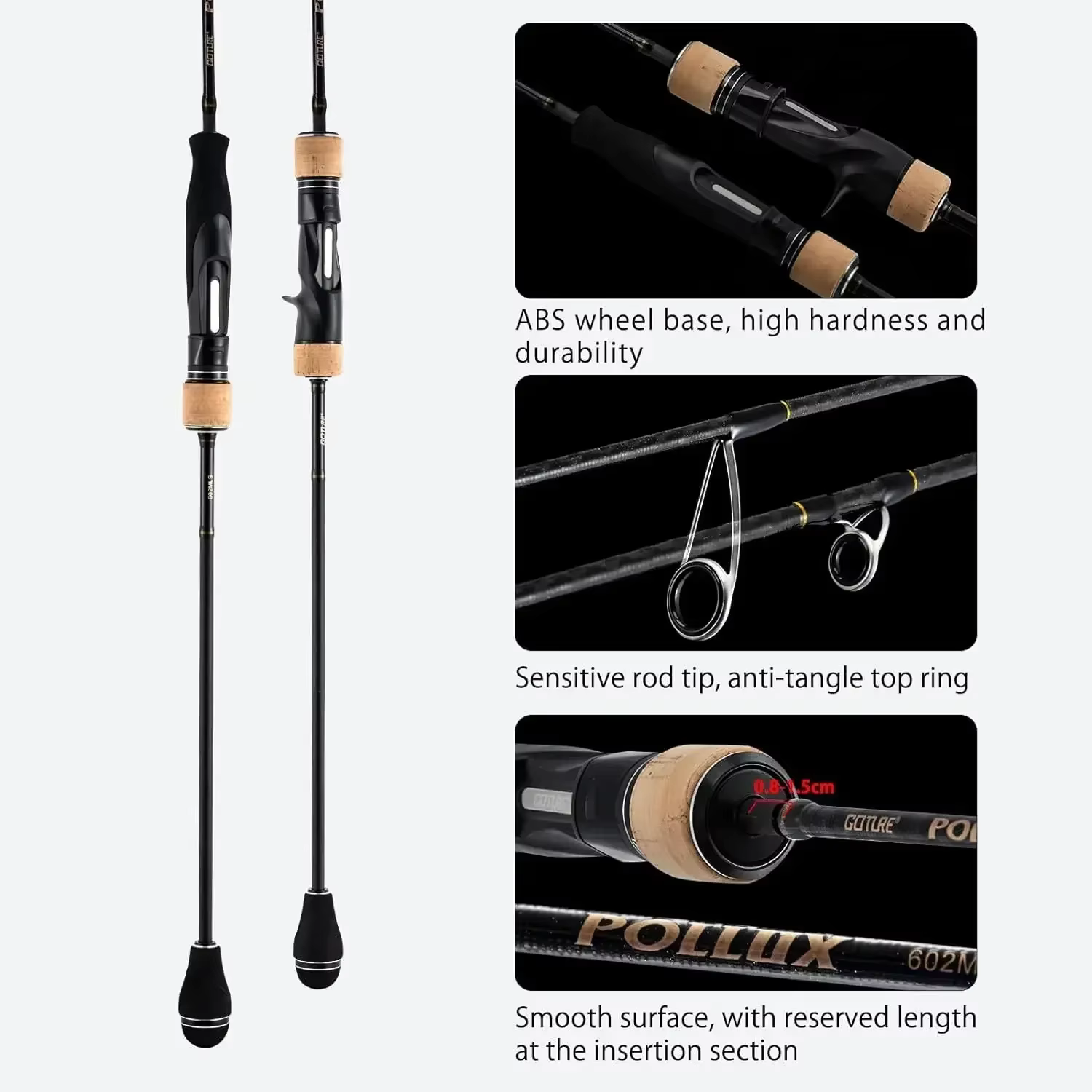 Canne à pêche Goture Pollux Slow Jigging 1,83 m, anneaux Fuji Japon, carbone 30T de qualité, canne d