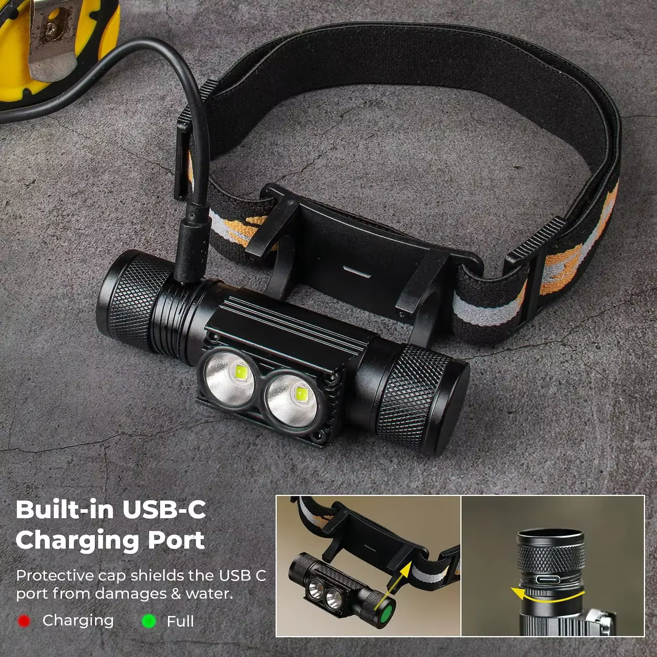 SOFIRN H25L USB Rechargeable 1000LM lampe frontale avec 18650 batterie double TN-3535 90CRI 5000K la