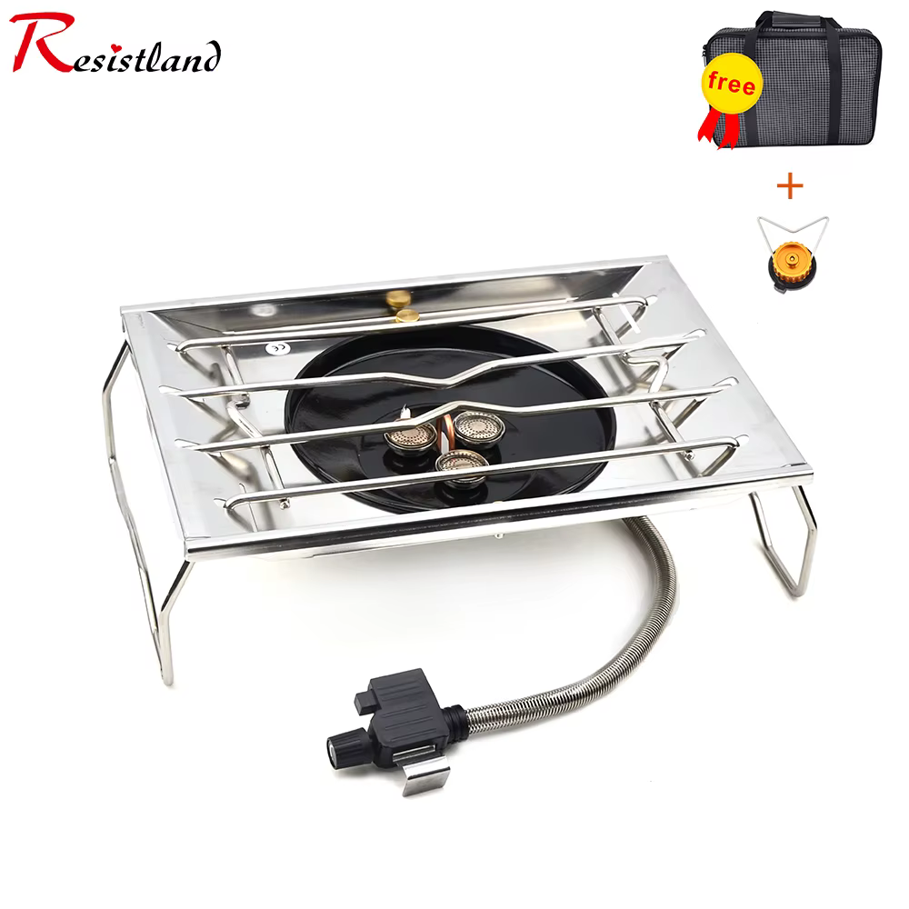 Nouvelle table de camping pliable et amovible IGT 2026 avec réchaud à gaz, table de barbecue portabl