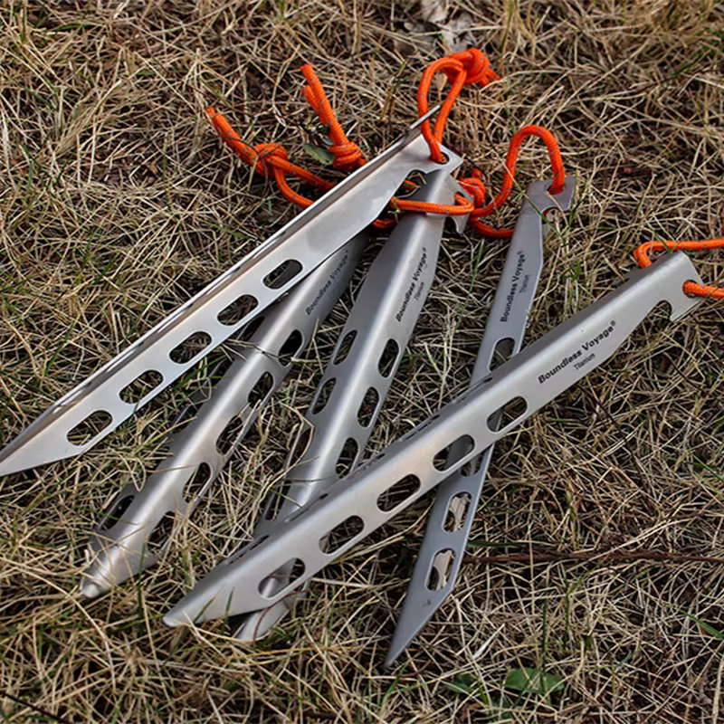 Piquets de tente en titane ultralégers, 20cm, 8 pièces/ensemble, pour auvent de Camping en plein air