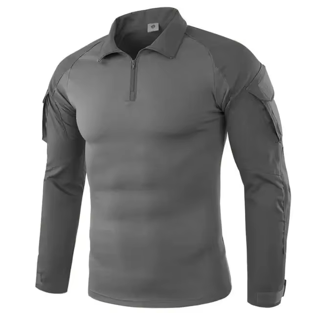 T-shirts de randonnée tactiques en plein air pour hommes, chemise d'escalade de chasse à manches lon