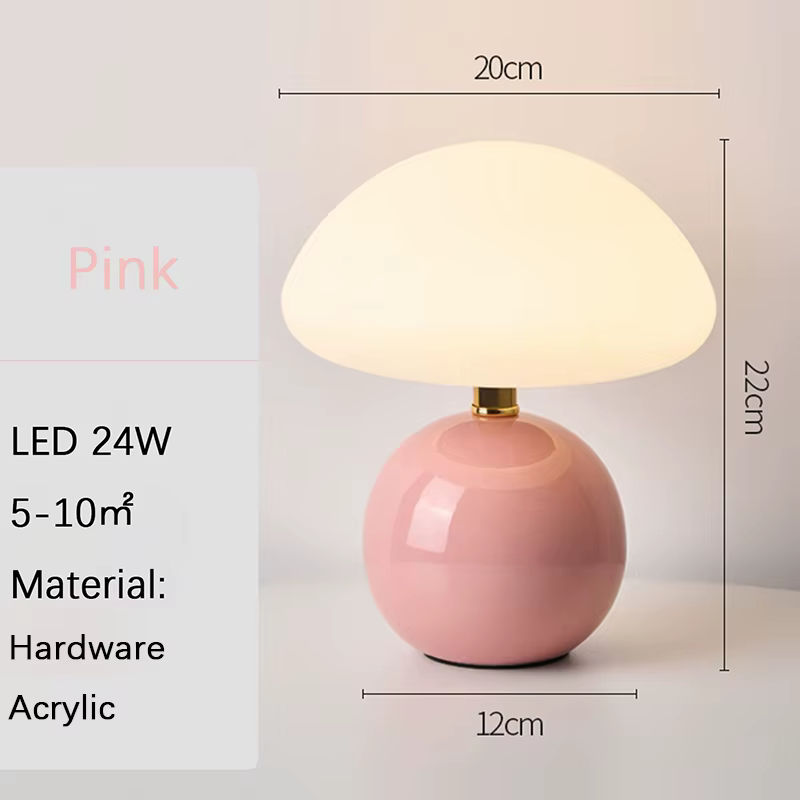 Une lampe de table décorative à prise USB rose/orange/rouge/blanc/beige pour lampe décorative de cha