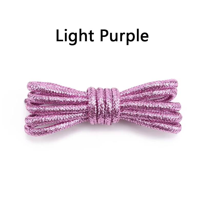 Lacets ronds métalliques scintillants or et argent, lacets de chaussures en soie brillante pour le s