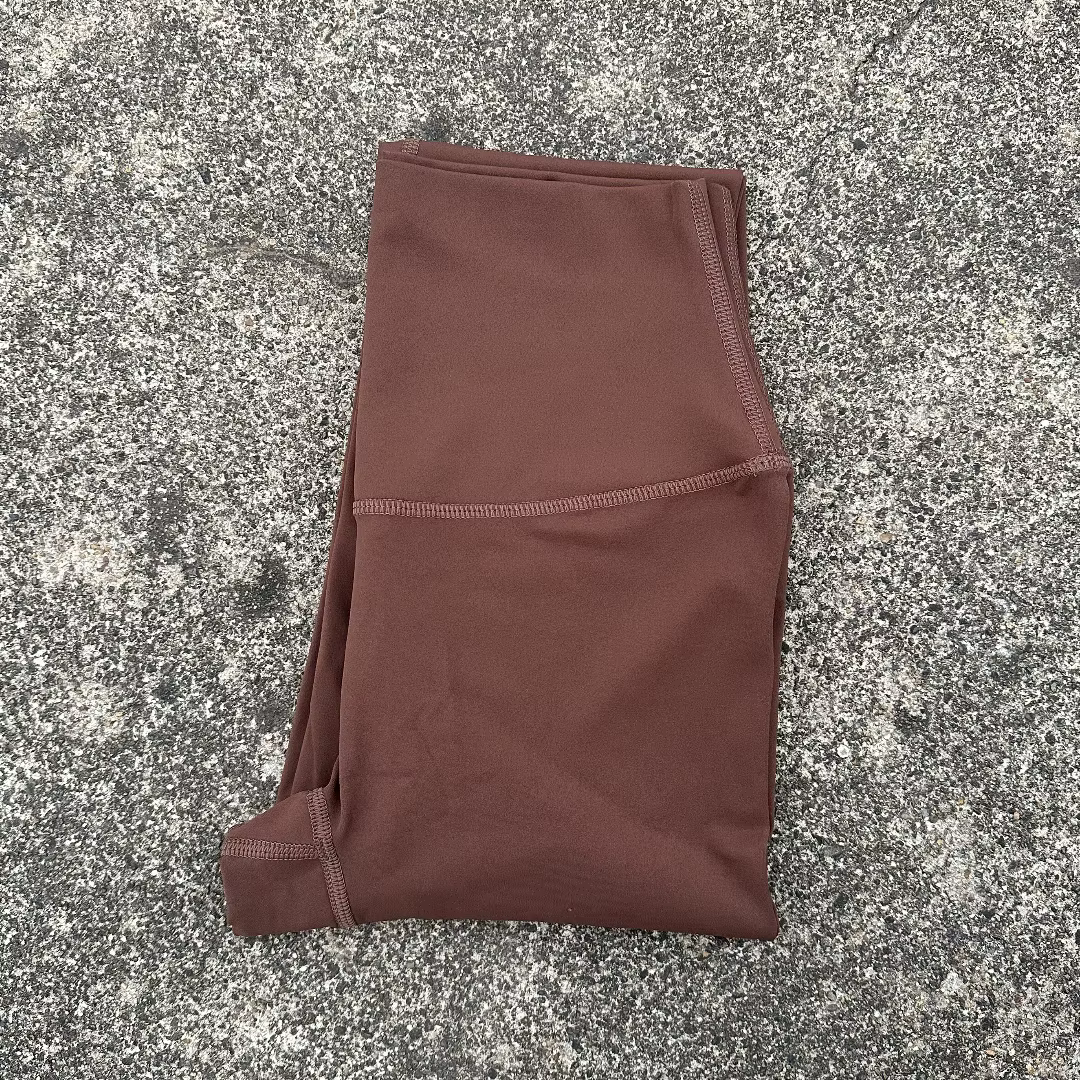 Legging de Yoga taille haute pour femmes, couleur unie, poche arrière, pantalon court de Sport, beur