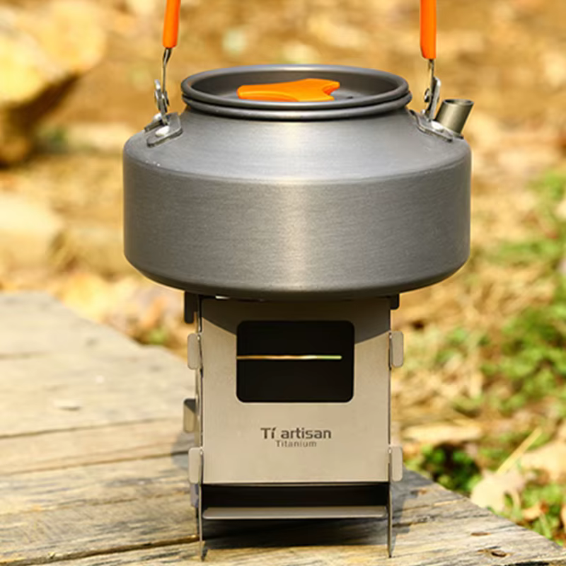 Tiartisan-Poêle à bois pliante en titane EDC, DCBurners, Ustensile de cuisine portable ultraléger, W