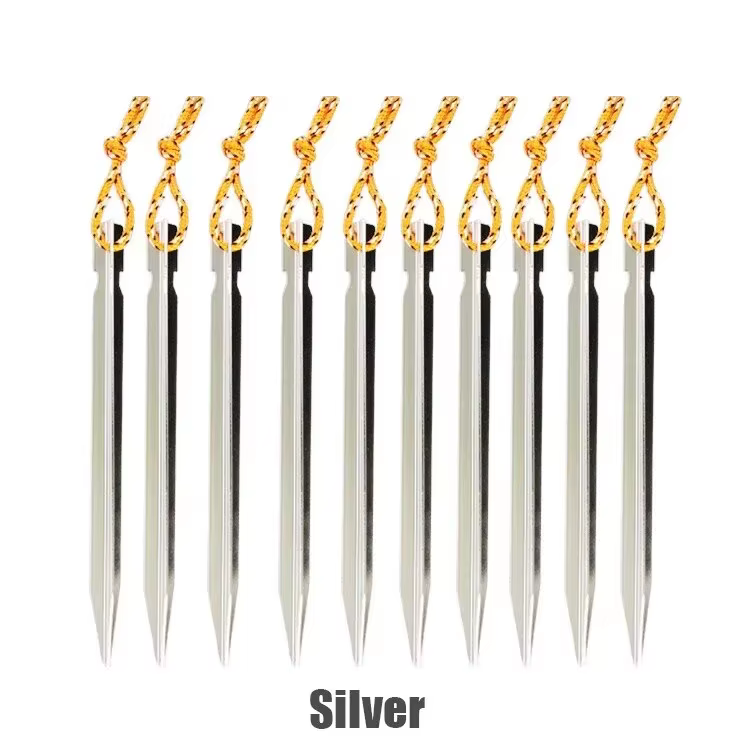 Tente en alliage d'aluminium de 18cm, 10 pièces/lot, piquets robustes pour voyage en plein air, acce