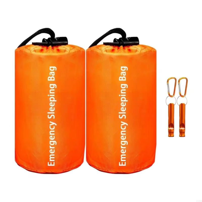couchage survie compact Portable, avec serrure, matériaux réfléchissants coupe-vent pour conditions 