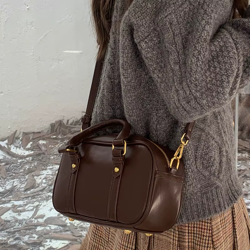 Vintage Maillard dames Pu sac à bandoulière en cuir rétro couleur unie femmes sacs à bandoulière Sim