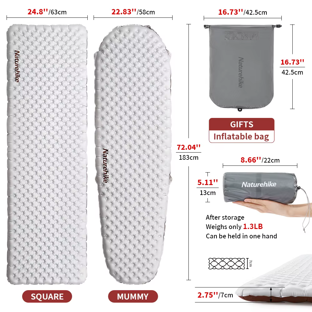 Naturehike – tapis d'air R Value 5.8, coussin de couchage d'extérieur ultraléger, matelas de Camping