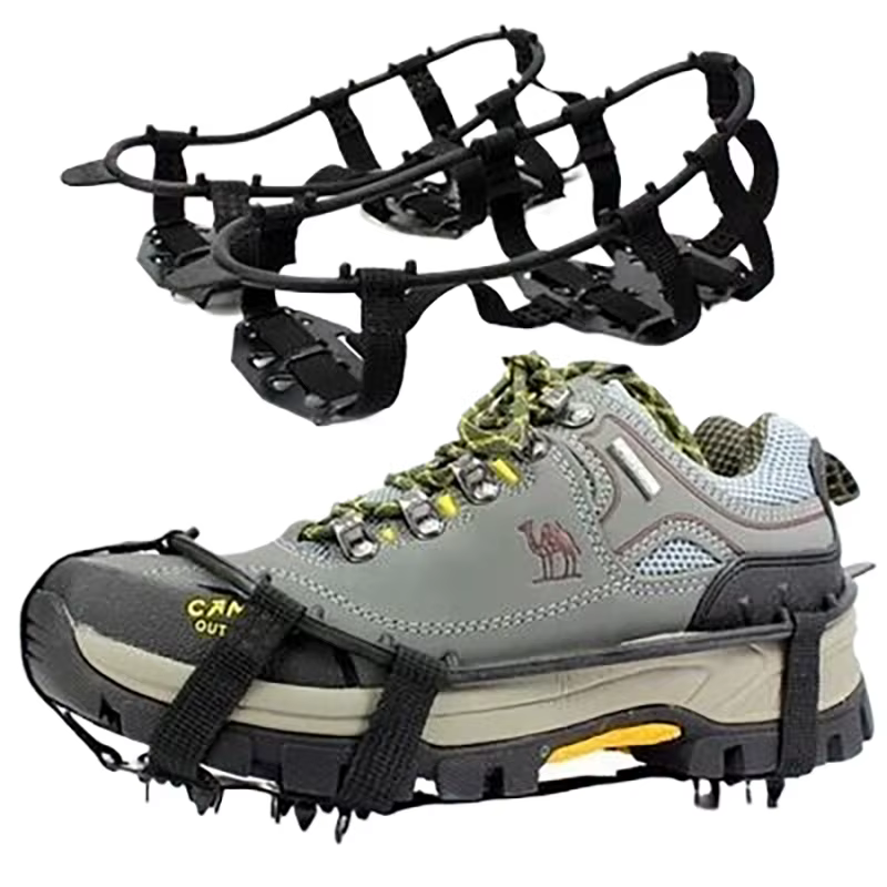 Crampons coordonnants M L pour chaussures, couvre-chaussures, 24 dents, poignées à glace, bottes de