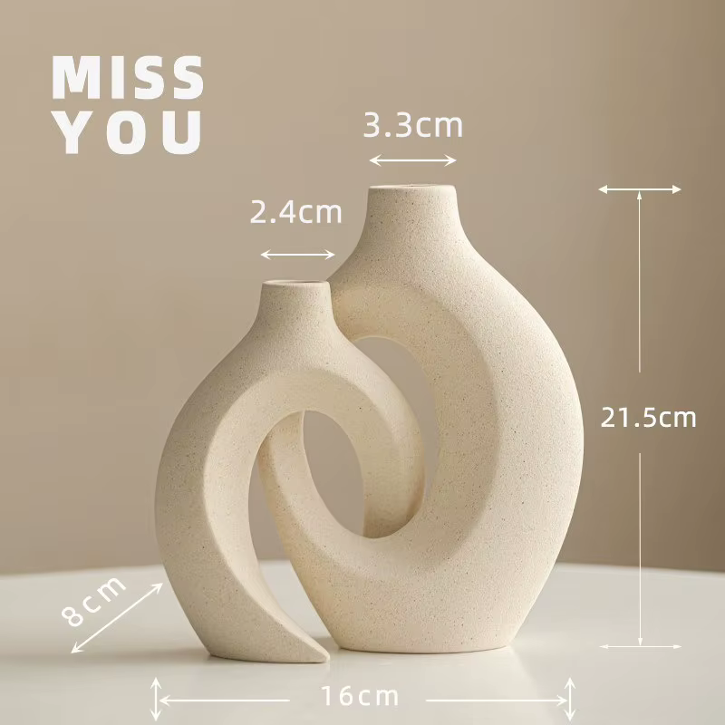 Vase en céramique Missyou, décoration d'intérieur haut de gamme française, ornement pour salon, meub