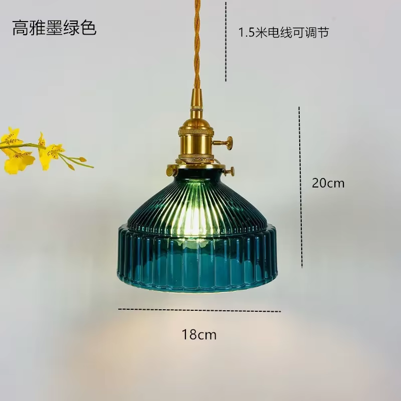 Personnalité nordique vert verre laiton applique Art clair Air frais allée applique miroir phare cha