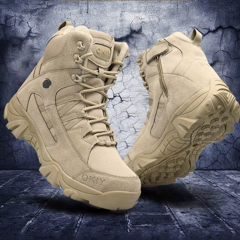 2025 mode hommes désert Combat bottes en plein air en cuir chaussures de randonnée hommes chasse tra