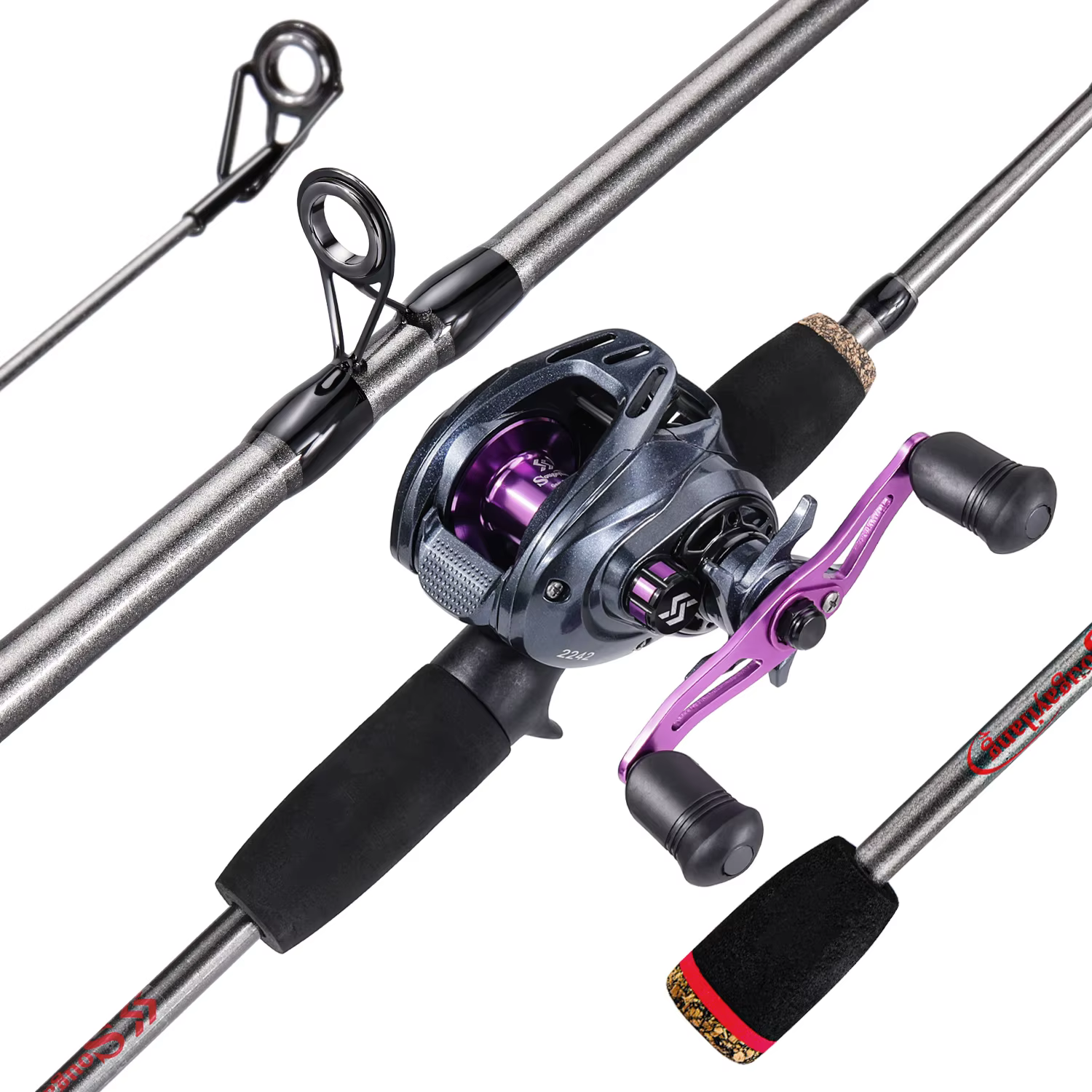 Sougayilang 1.7m canne à pêche canne à pêche en Fiber de carbone et moulinet Baitcasting combo avec 