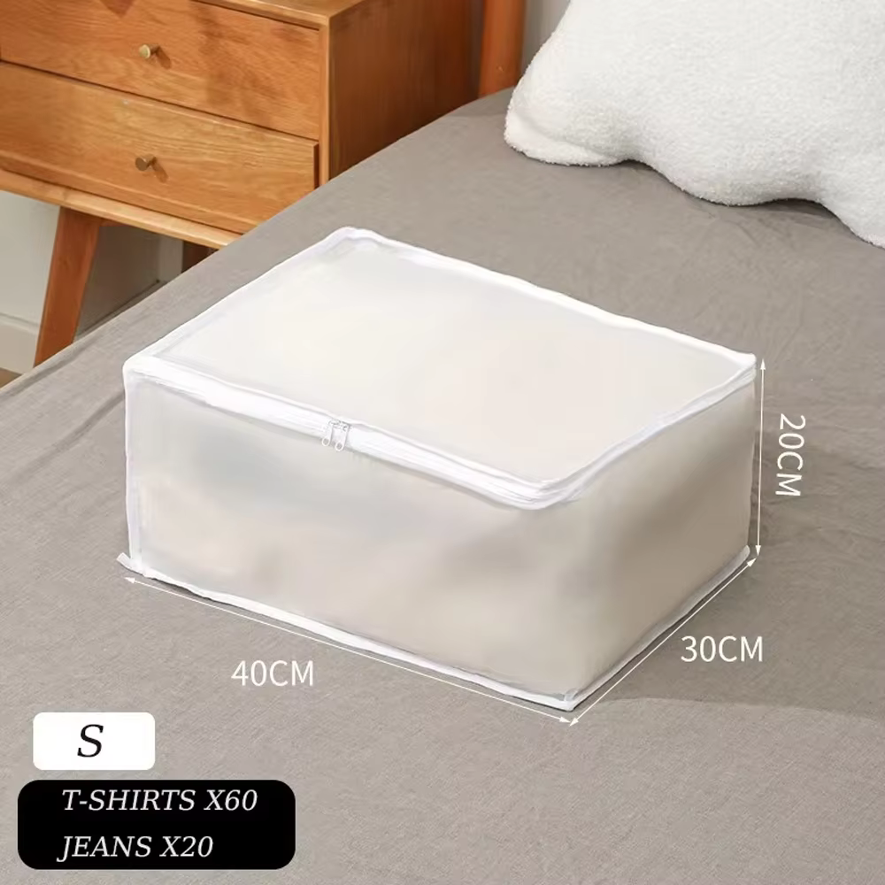 Sac de rangement semi-transparent en PEVA pour couettes et vêtements, anti-poussière et anti-humidit