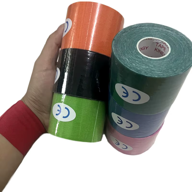 Bande de kinésiologie auto-adhésive en 6 rouleaux, strapping adhésif sport,bande élastique pour le S