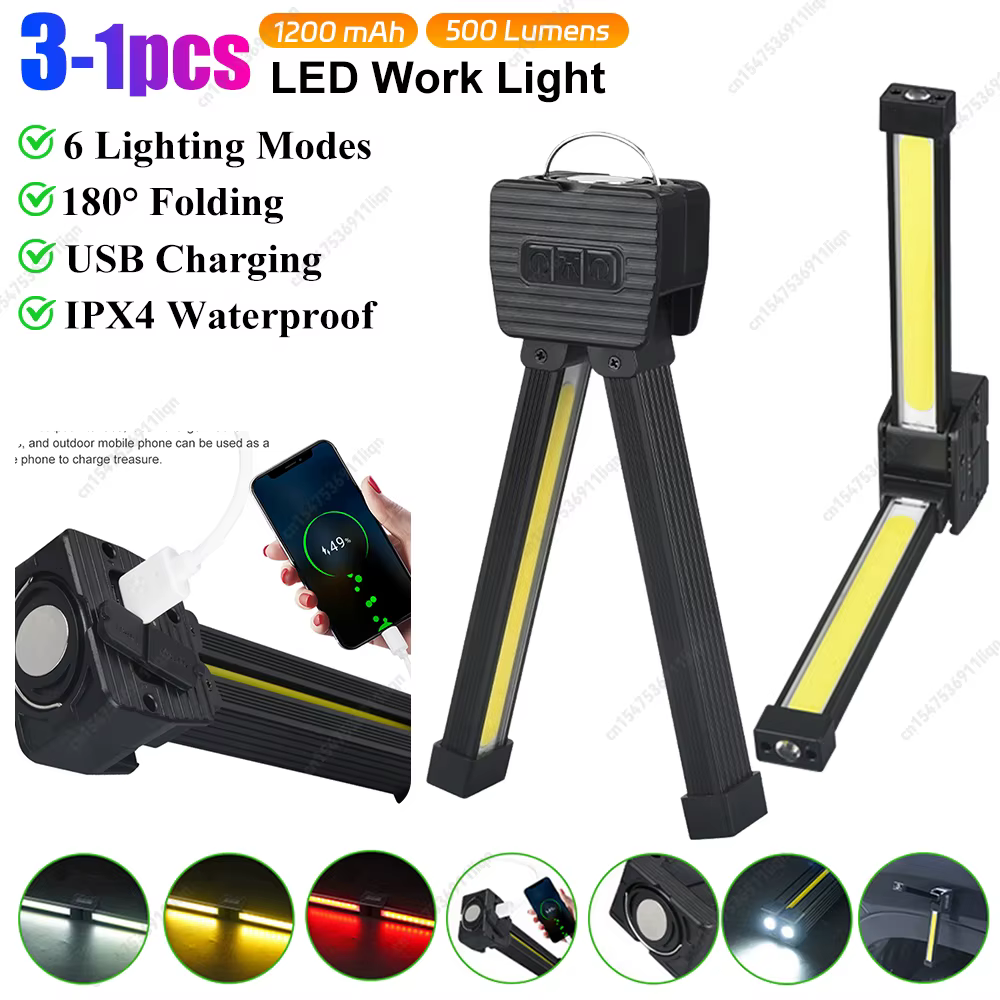 Lampe de sport pour pose, lampe de poche LED magnétique avec crochet suspendu, lampe de travail, Rec