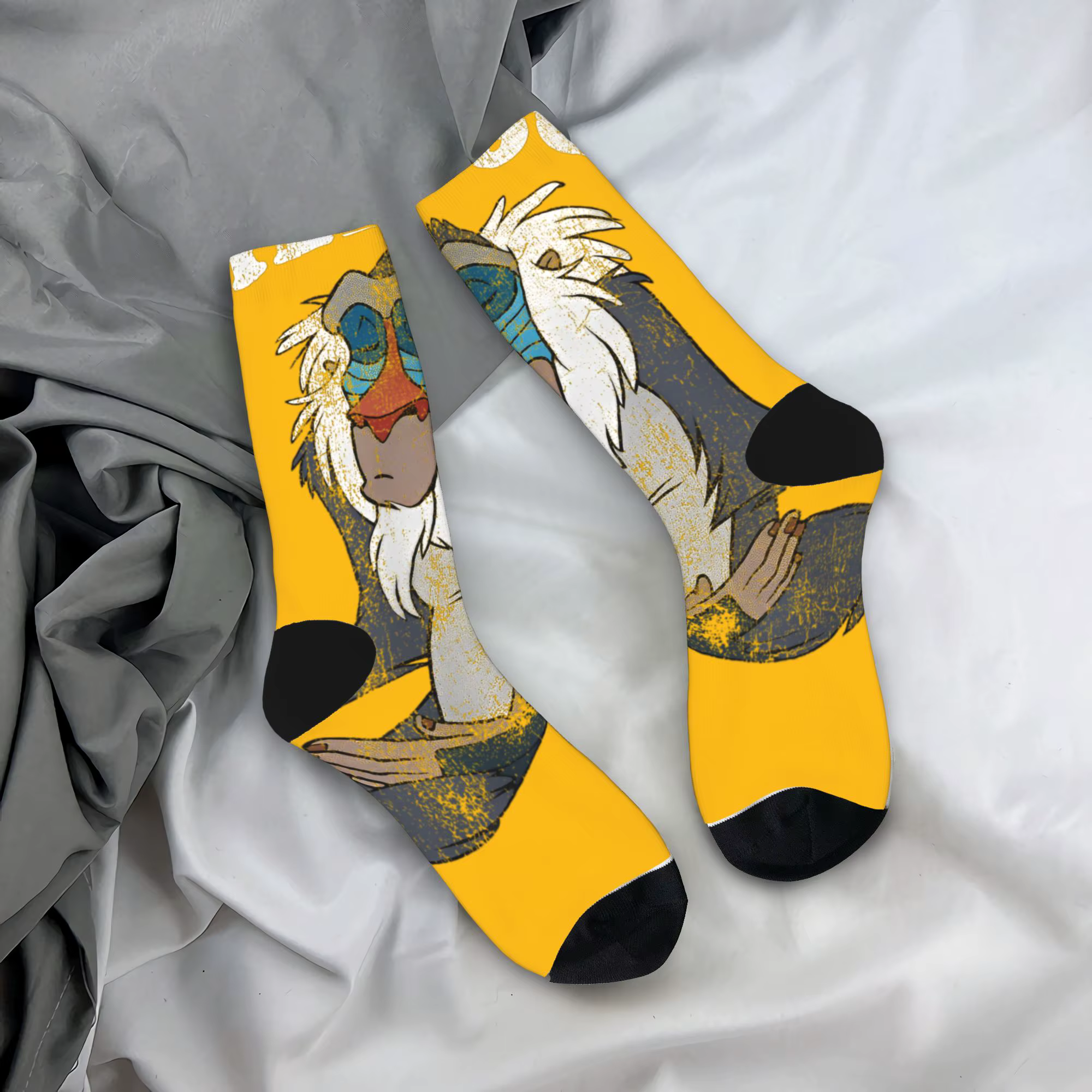 Roi Lion Rafiki bas de méditation réfrigérés Design chaussettes drôles printemps chaussettes antidér
