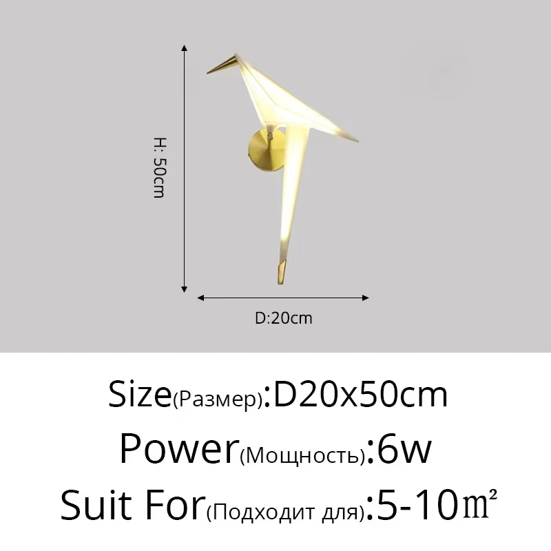Lampe murale perroquet en plastique, applique oiseau pour chevet, Loft, chambre à coucher, bureau, F
