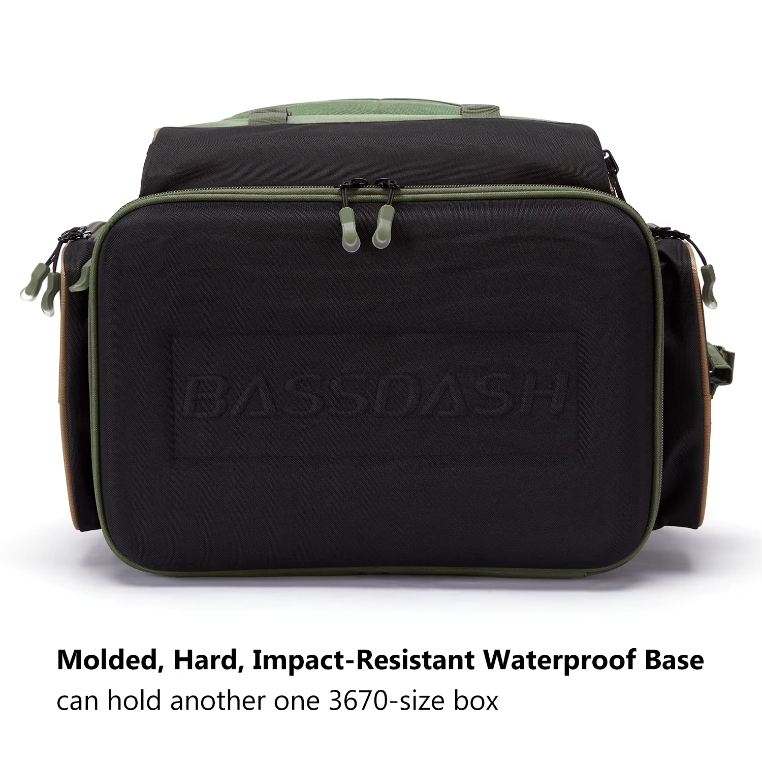 Bassdash-Sac à dos vert armée avec housse de protection contre la pluie, matériel de pêche lancé SD2