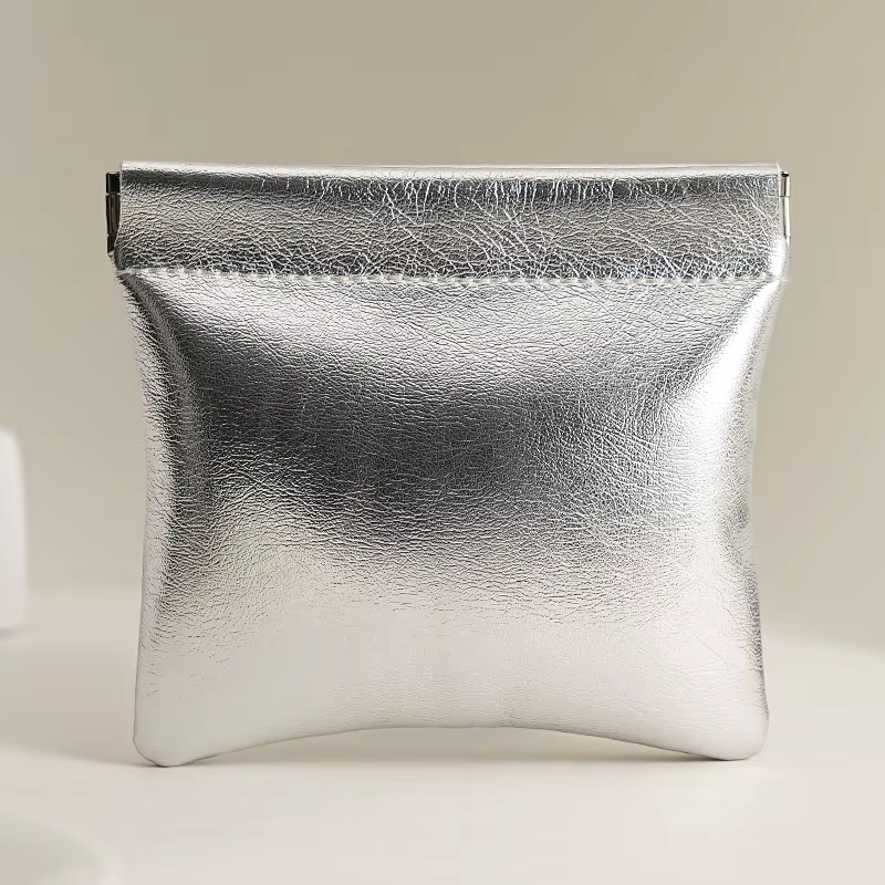 Petit portefeuille argenté Super Cool, sac de rangement de câbles de données portables, fermeture au