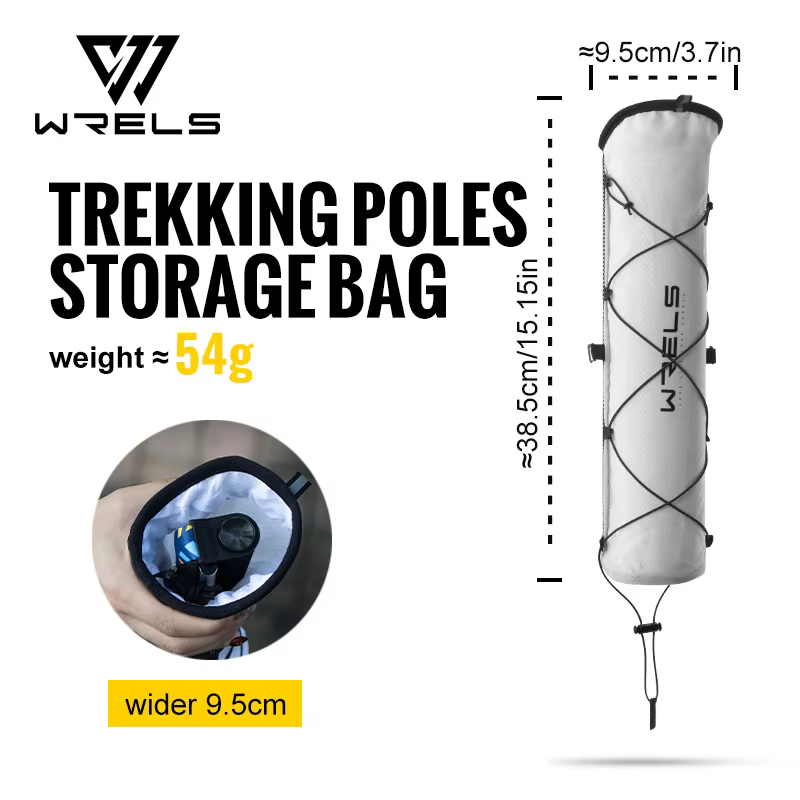 WRELS – sac de rangement pour poteaux de randonnée externe léger, poche en os de poisson, sac de Bug