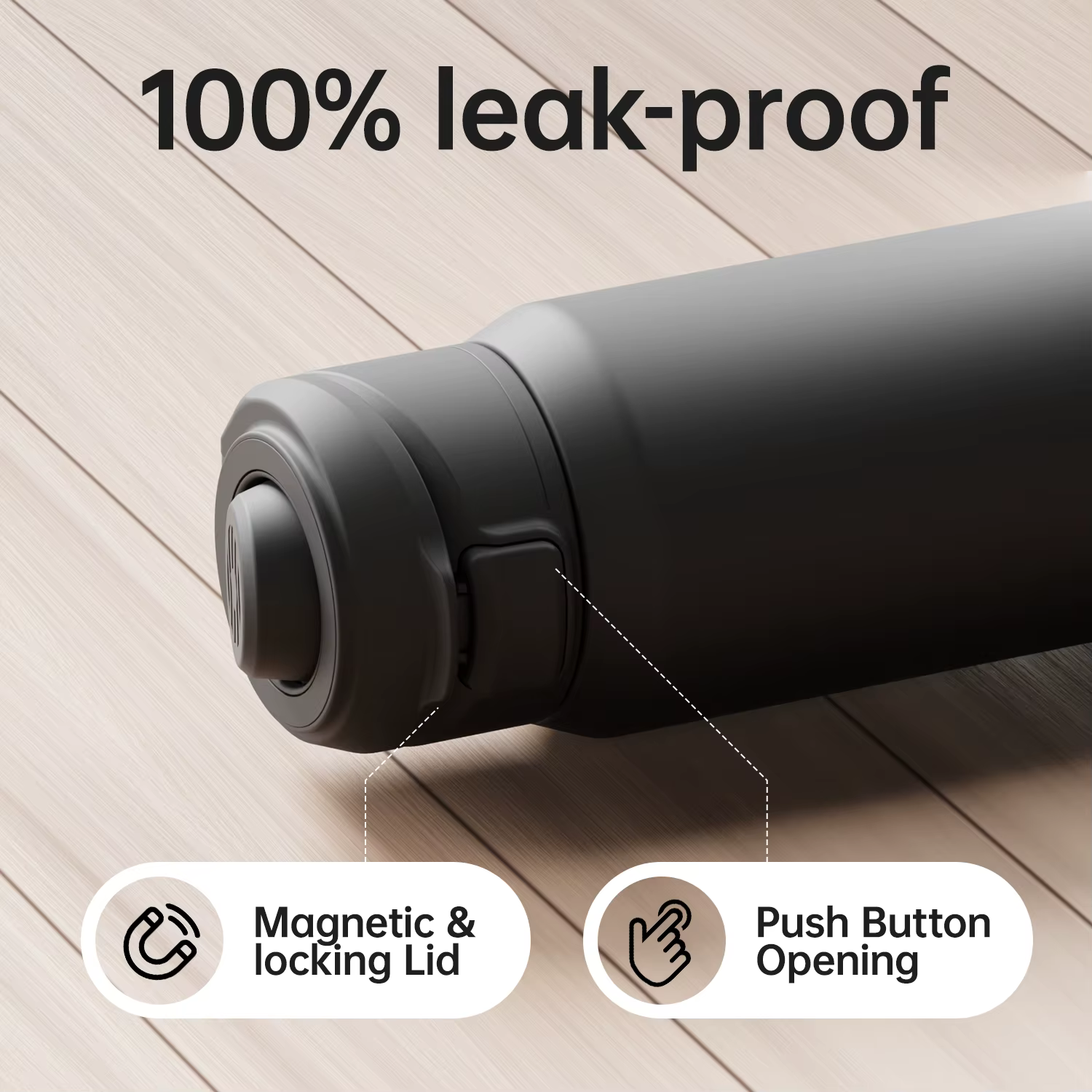 Bouteille isotherme magnétique Fjbottle en acier inoxydable, gourde de sport avec support magnétique