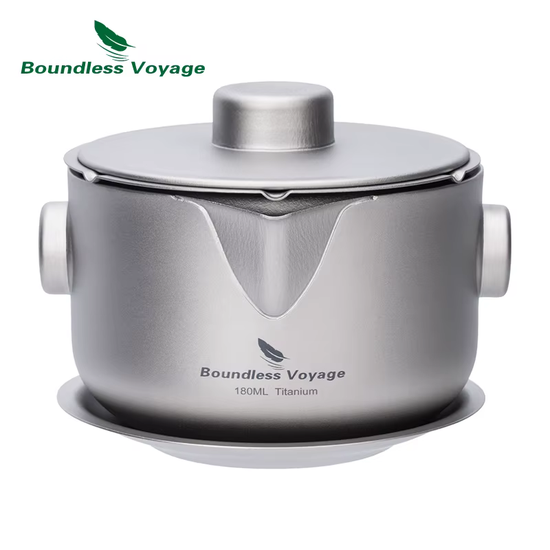 Boundless Voyage-Tasse à café à double paroi, théière en titane avec couvercle et filtre, théière ul