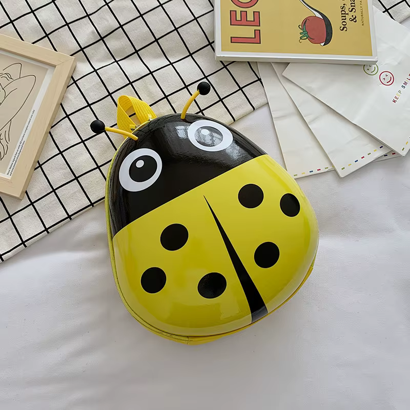 Cartables pour enfants à coque rigide avec motifs de coccinelle de dessin animé, sacs à dos pour gar