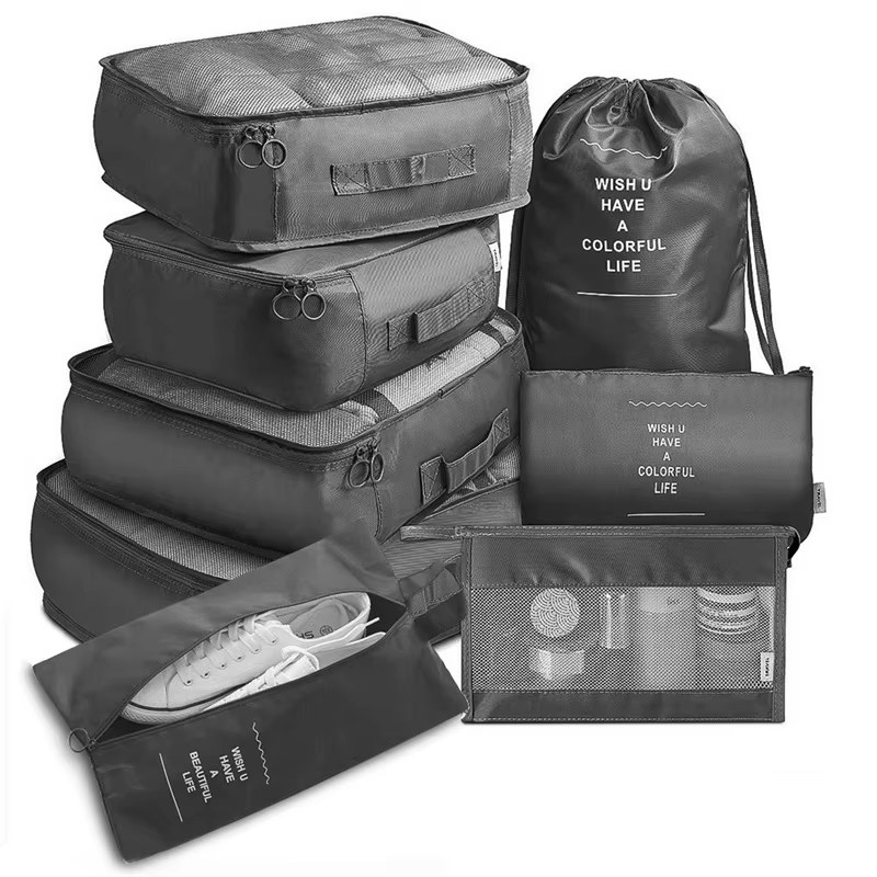 Organisateur de voyage pliant, 7 pièces, sacs de rangement, Cube de garde-robe, valise, ensemble d'e
