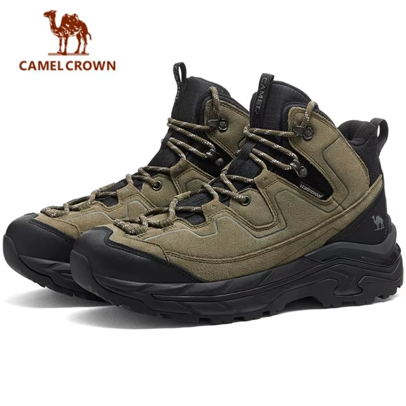 GOLDEN CAMEL – bottes de randonnée pour hommes, mi-hautes, absorbant les chocs, imperméables, antidé