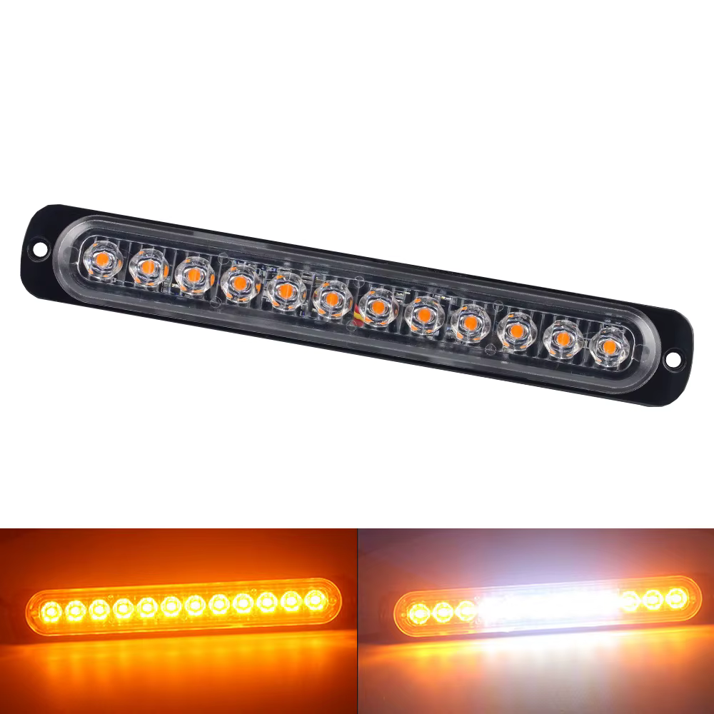 Stroboscopes automatiques 12 LED Flash Light, 12-24V, Marqueur latéral clignotant d'urgence, Barres 