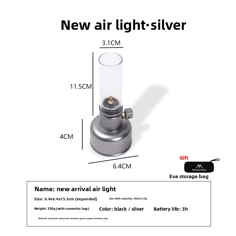 MOUNTAINHIKER 2026 – Ensemble de lampes à gaz d'extérieur rétro pour pique-nique, camping, ambiance 