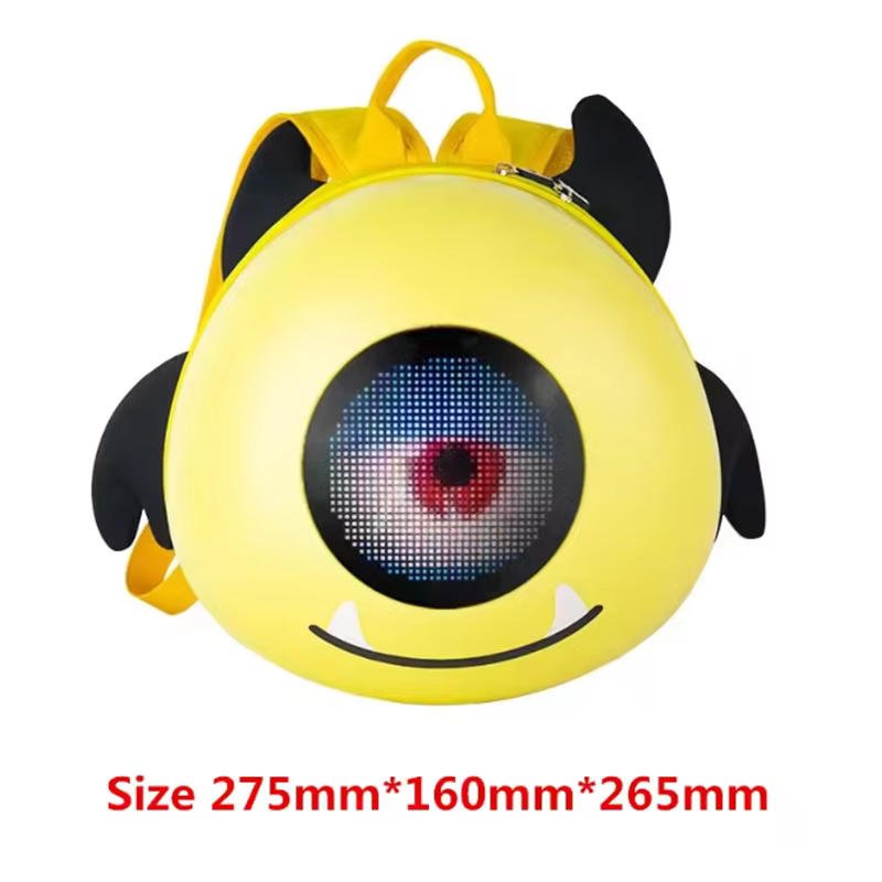 LED Moto Rider sac à dos yeux lueur modèle fibre de carbone texture casque locomotive sac à dos sac 