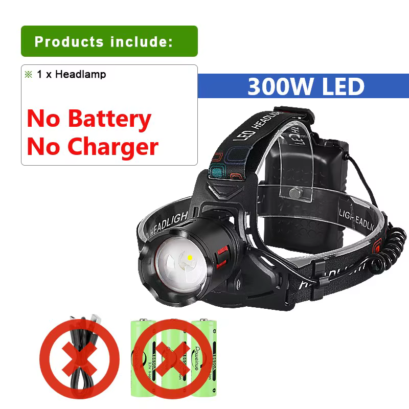Lampe frontale LED Ultra puissante, Super lumineuse, longue portée, Rechargeable par USB, torche fro