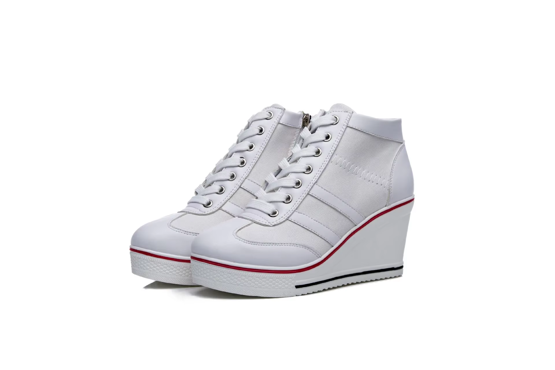 Chaussures pour femmes 2026 Nouveauté – Chaussures décontractées en toile à talon compensé avec chaî