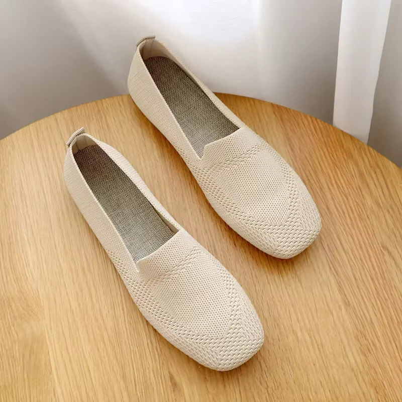 Ballerines carrées pour femmes, mocassins décontractés, semelle confortable, chaussures paresseuses 