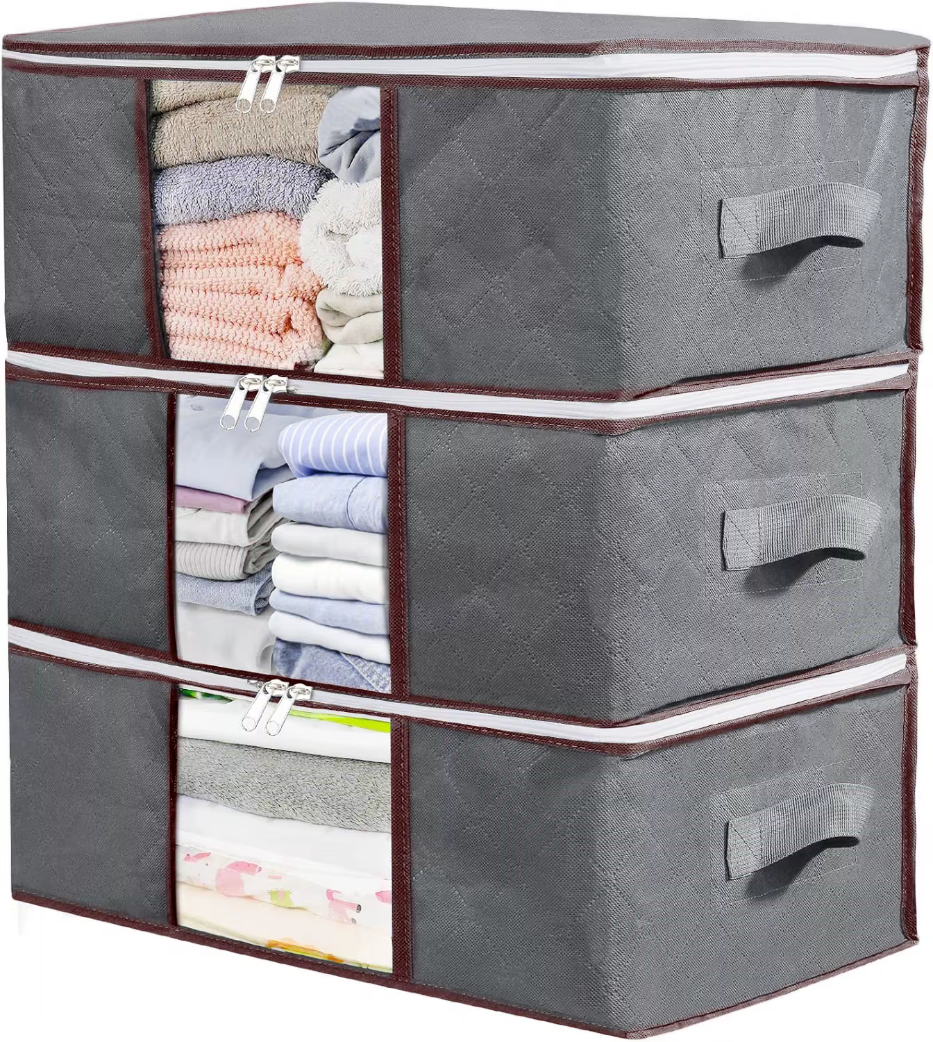 Sacs de rangement 3 pièces, pliables, grande capacité, sacs de rangement pour vêtements et couvertur