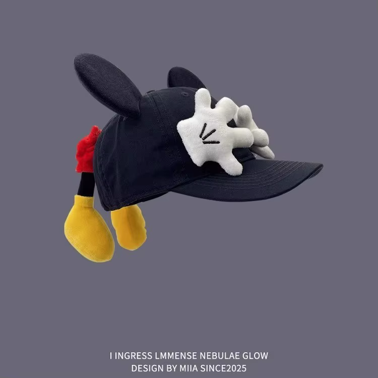 Casquette de baseball Mickey au design de dessin animé, parodie Mickey, mignonne et créative, avec g