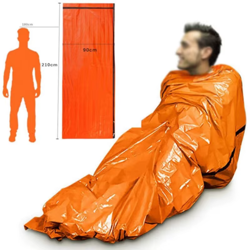 Sac de couchage de survie d'urgence Portable et étanche, équipement de Camping Edc en plein air, sac