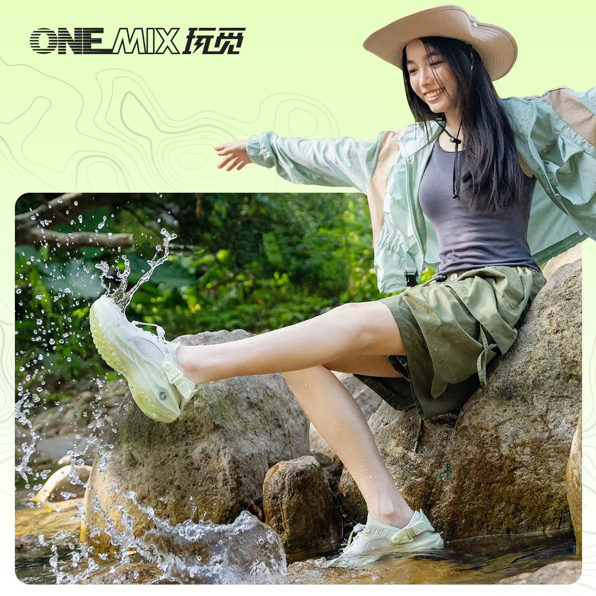 ONEMIX-Chaussures de randonnée et de trekking pour homme, baskets de montagne, de marche en rivière,