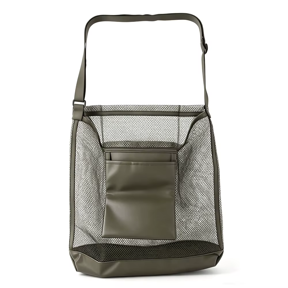 Sac de cueillette de champignons en maille, grande capacité, pliable, avec bandoulière réglable, sac