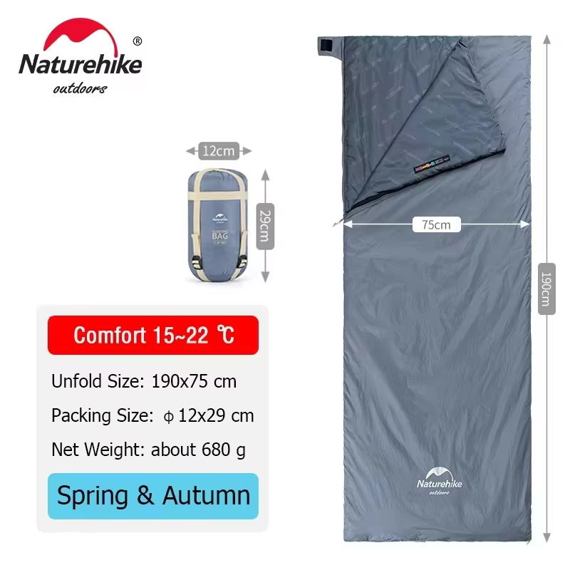 Natureifa-Sac de couchage en coton ultraléger, imperméable, randonnée, camping en plein air, été, LW
