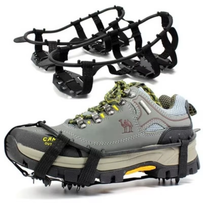 Crampons d'escalade professionnels, 18 goujons, coordonnants, glace, neige, chaussures de marche, po
