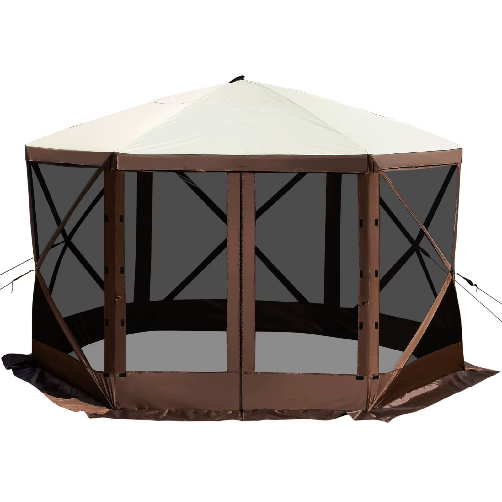 SucceBuy Gazebo de camping pop-up Abri auvent de camping 6 faces 12' x 12' Pare-soleil Tentes et auv