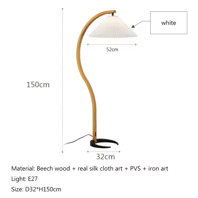 Lampe sur pied ARC moderne en bois rétro pour salon, chambre à coucher, bureau, chevet, lecture, écl